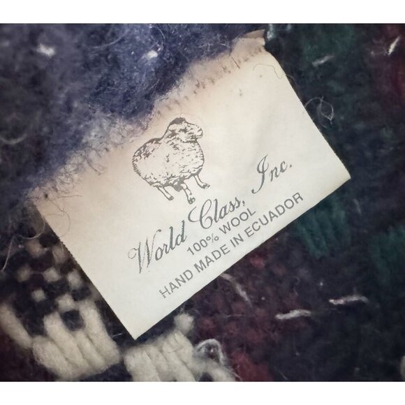 World Class, Inc Vintage Full Button Wool Oversized Sweater Sz L - Picture 7 of 8